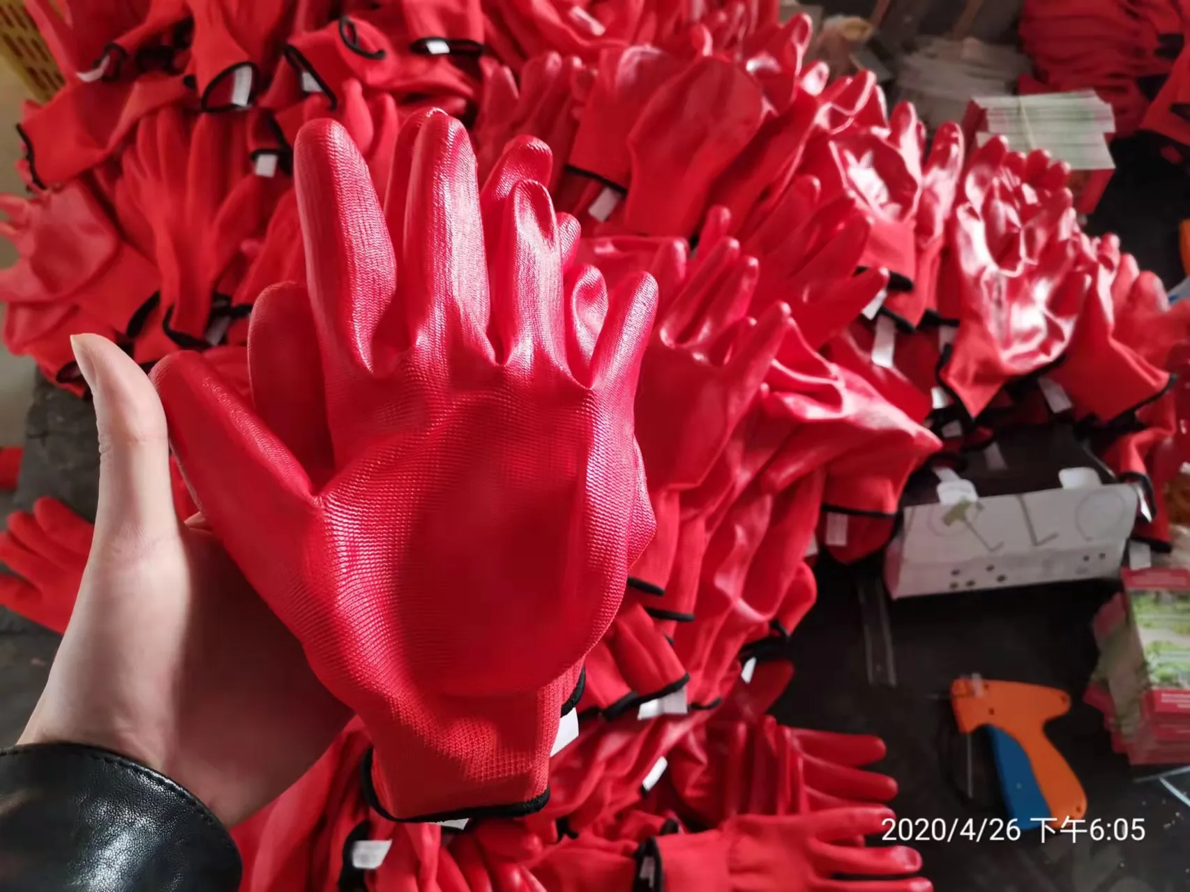 Coated glove material reference